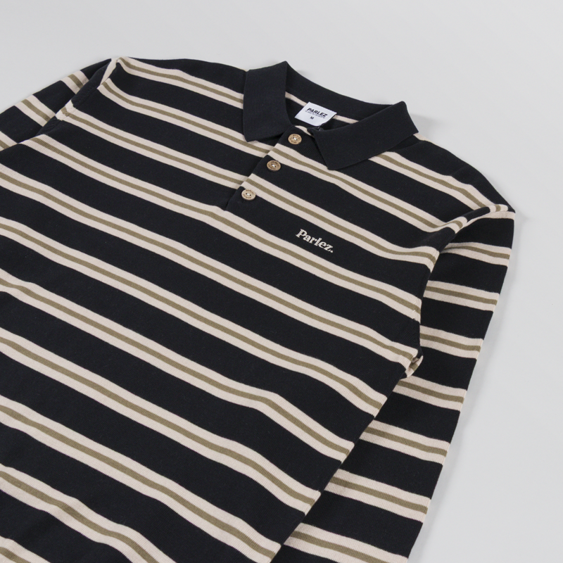 Parlez Aspen Long Sleeve Polo Knit Black-1