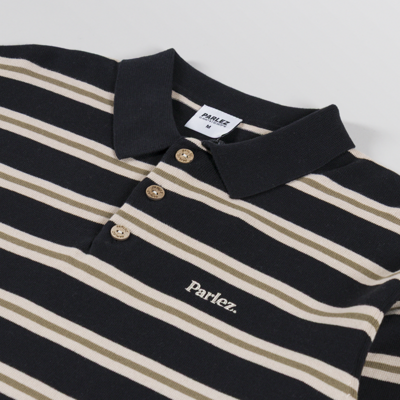 Parlez Aspen Long Sleeve Polo Knit Black-2