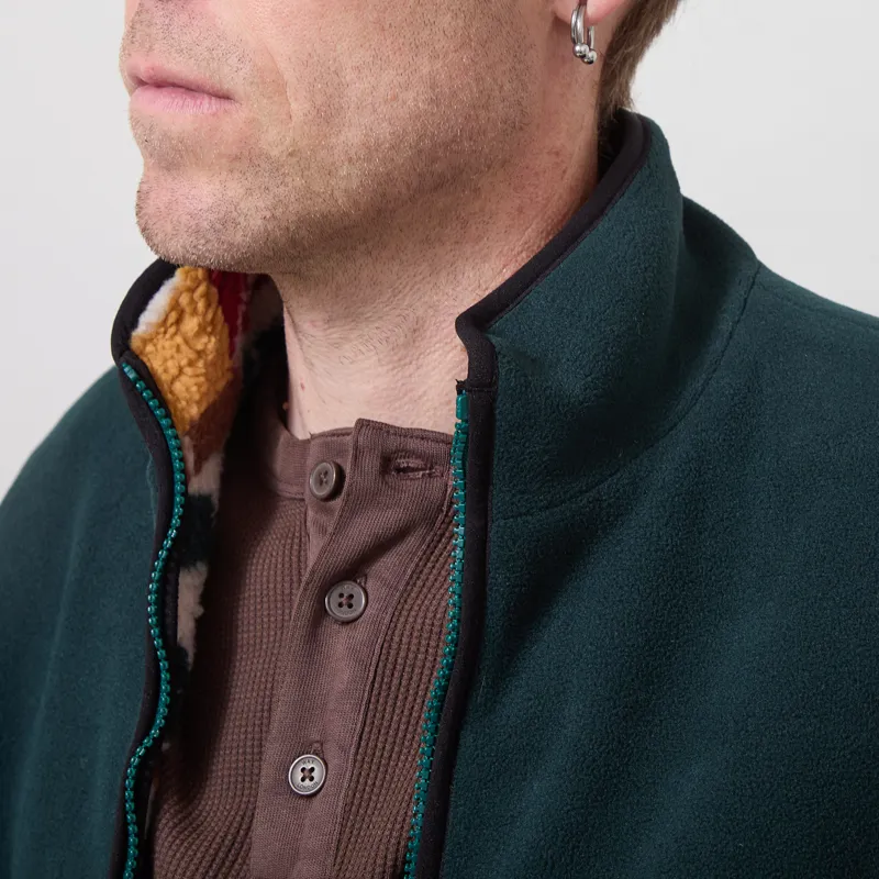 Parlez Duality Reversible Fleece Gilet Deep Green-7