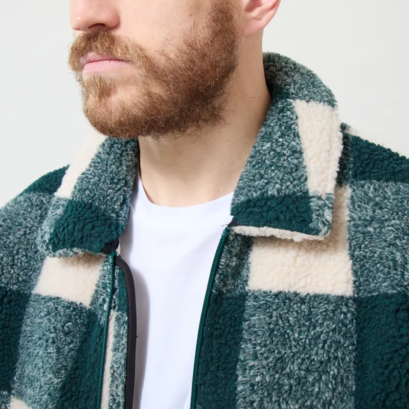 Parlez Province Sherpa Fleece Jacket Deep Green-3