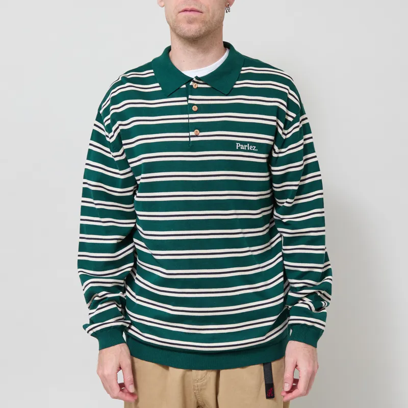 Parlez Crossfield Long Sleeve Polo Knit Deep Green