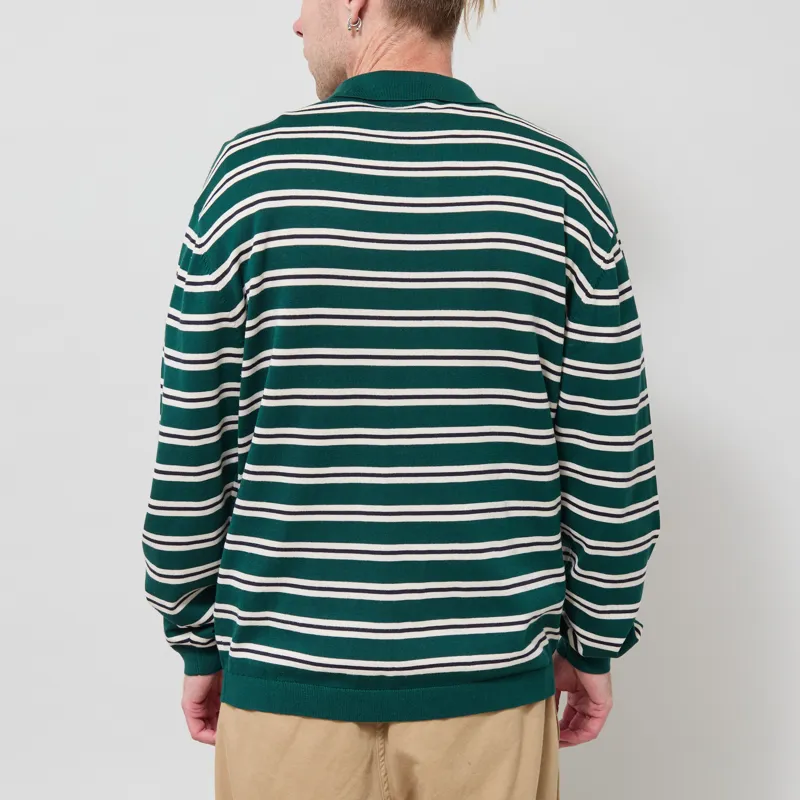 Parlez Crossfield Long Sleeve Polo Knit Deep Green-2