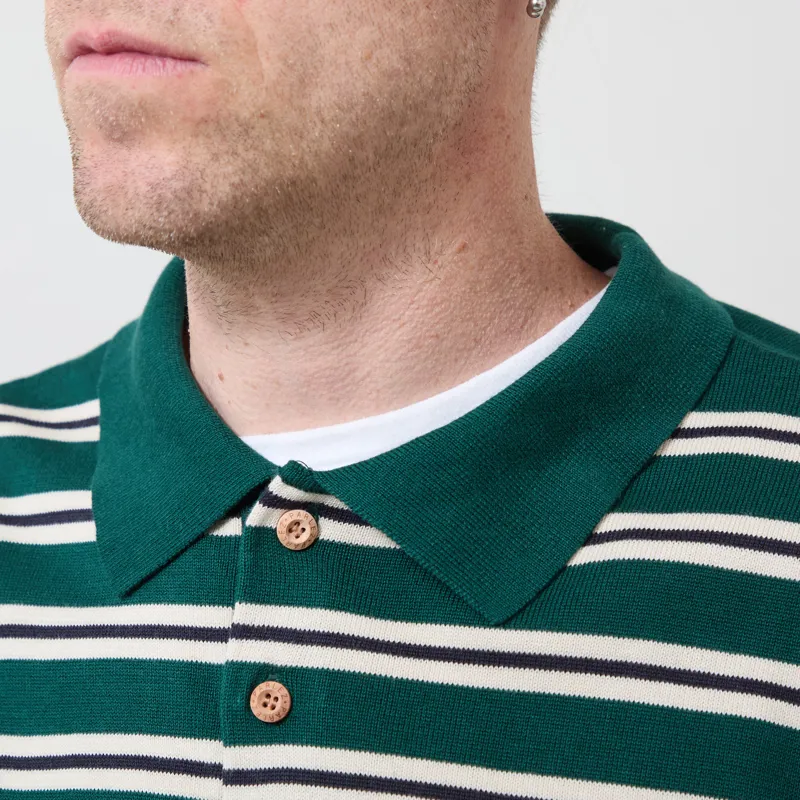 Parlez Crossfield Long Sleeve Polo Knit Deep Green-3
