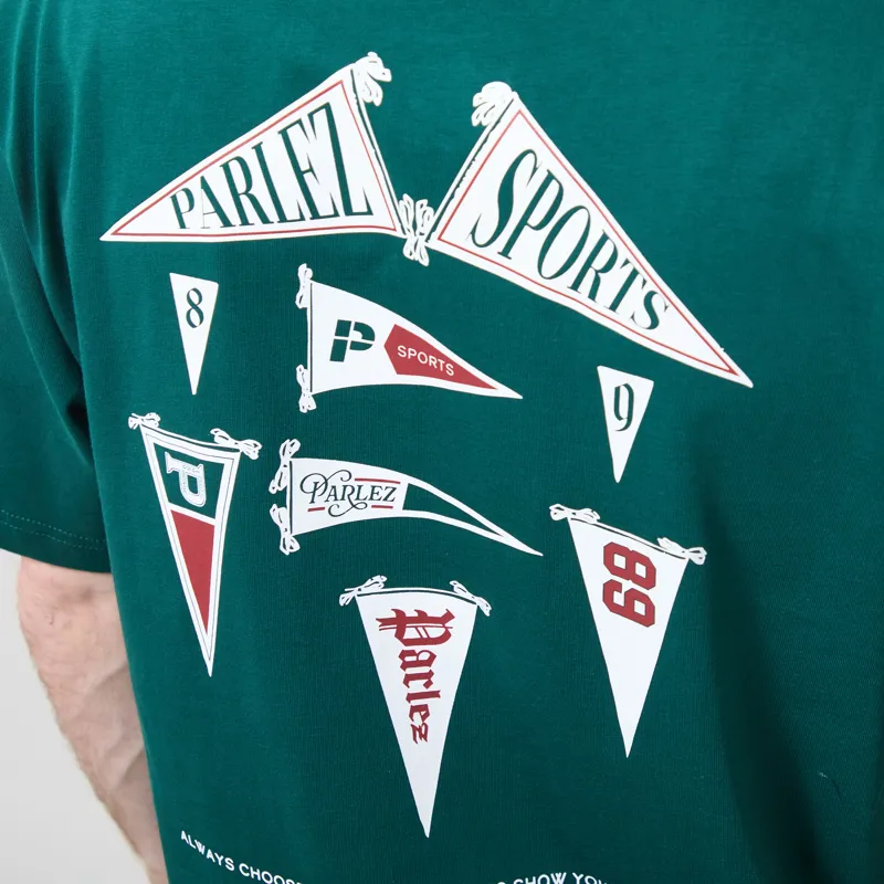 Parlez Pennant T Shirt Deep Green-3