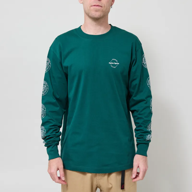 Parlez Haldane Long Sleeve T Shirt Deep Green