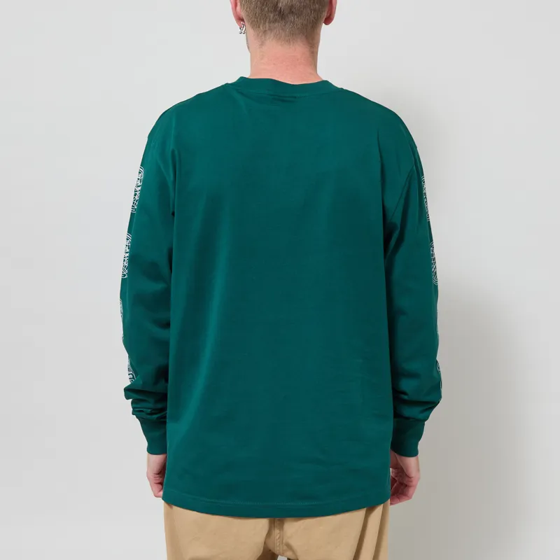 Parlez Haldane Long Sleeve T Shirt Deep Green-2