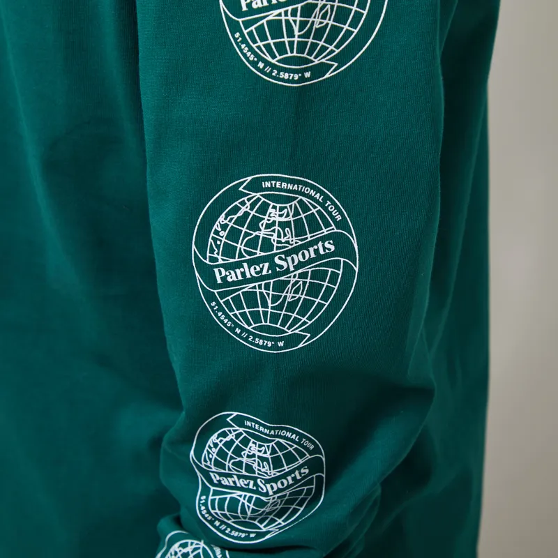 Parlez Haldane Long Sleeve T Shirt Deep Green-5