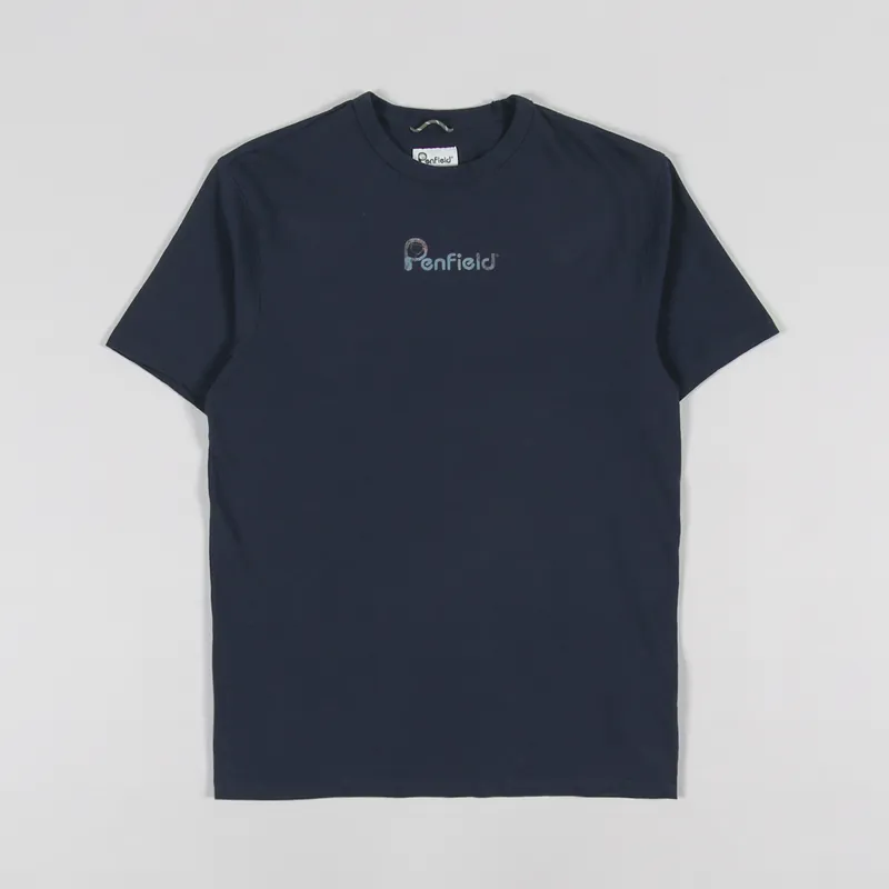 Penfield P Bear Camo Back Graphic T Shirt Navy-1