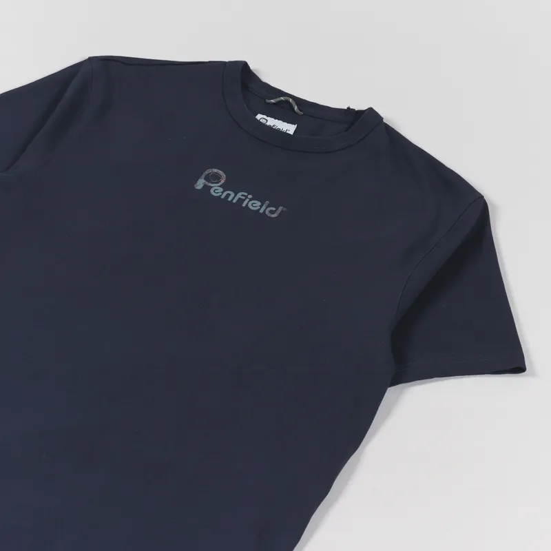 Penfield P Bear Camo Back Graphic T Shirt Navy-3