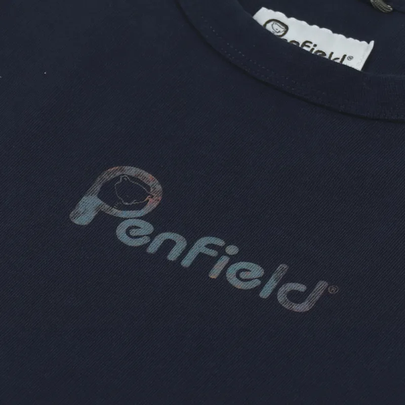 Penfield P Bear Camo Back Graphic T Shirt Navy-5