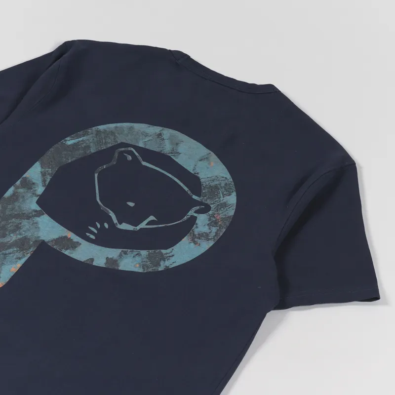 Penfield P Bear Camo Back Graphic T Shirt Navy-2