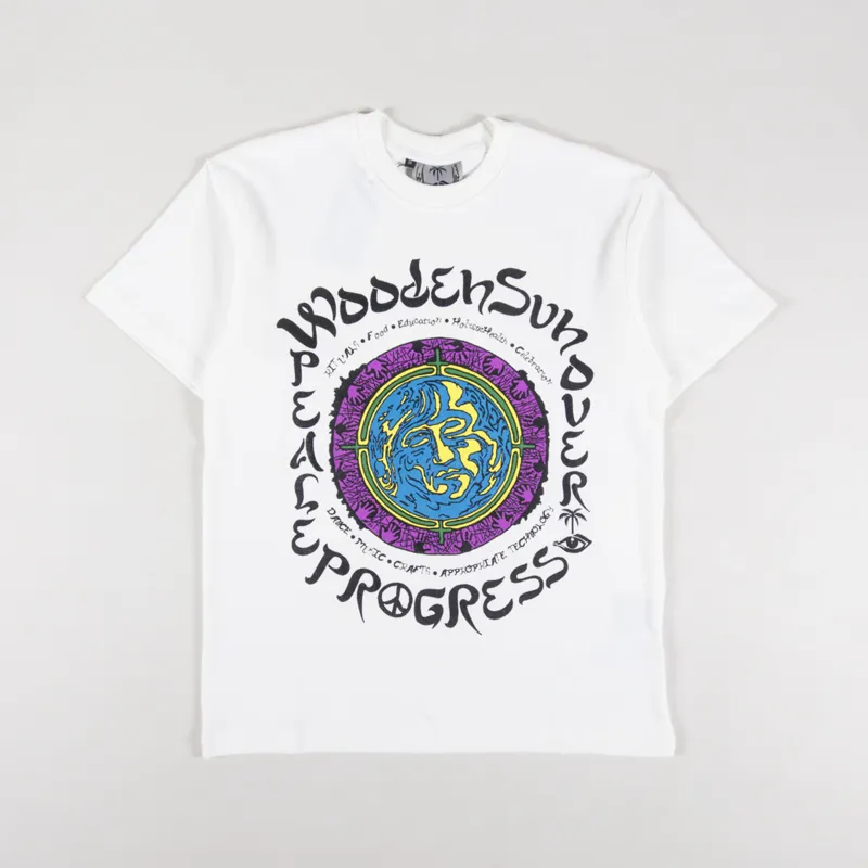 Woodensun Peace Progress T Shirt White