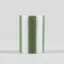 Yod and Co Stripe Pillar Candle Small Moss Green White