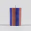Yod and Co Stripe Pillar Candle Small Indigo Blue Terracotta