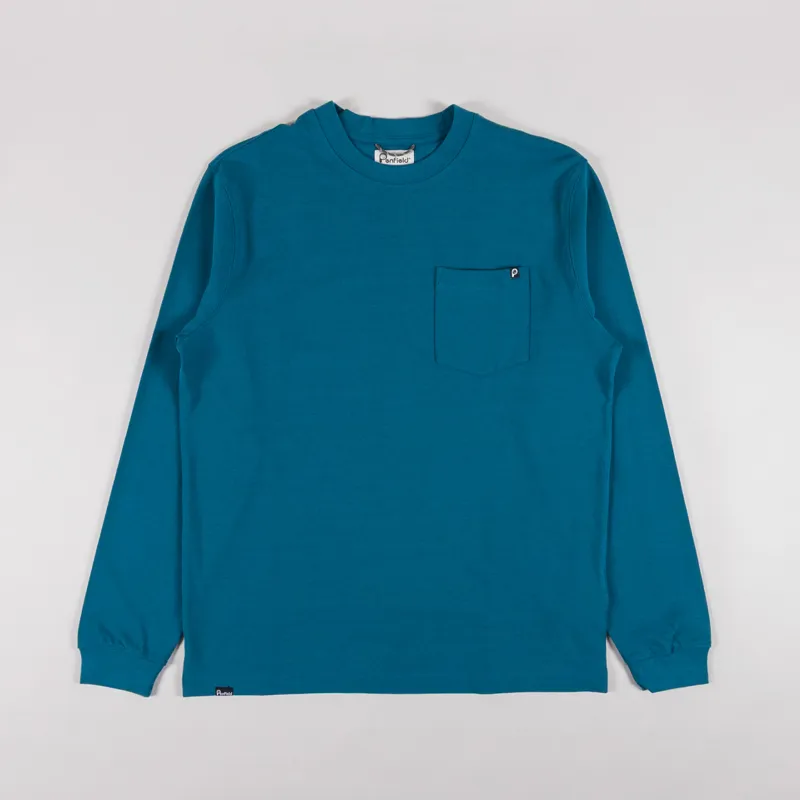 Penfield Chest Pocket Long Sleeve T Shirt Mallard Blue