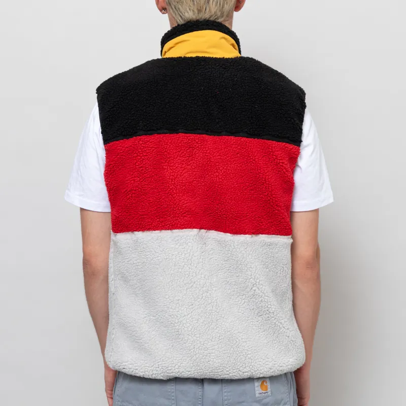 Penfield P Bear Colour Block Borg Gilet Silver Birch-4