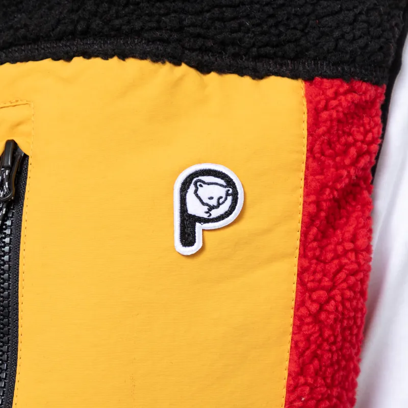 Penfield P Bear Colour Block Borg Gilet Silver Birch-8