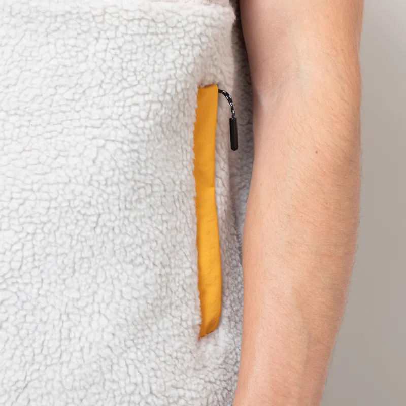 Penfield P Bear Colour Block Borg Gilet Silver Birch-10