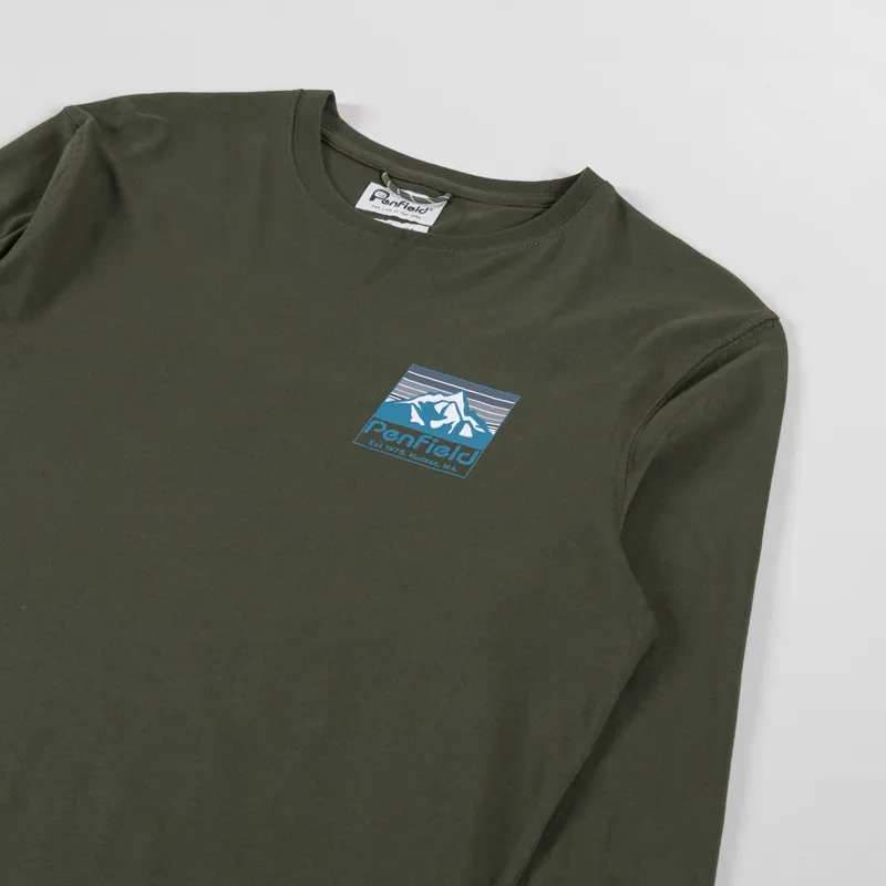 Penfield Back Graphic Long Sleeve T Shirt Forest Night-3