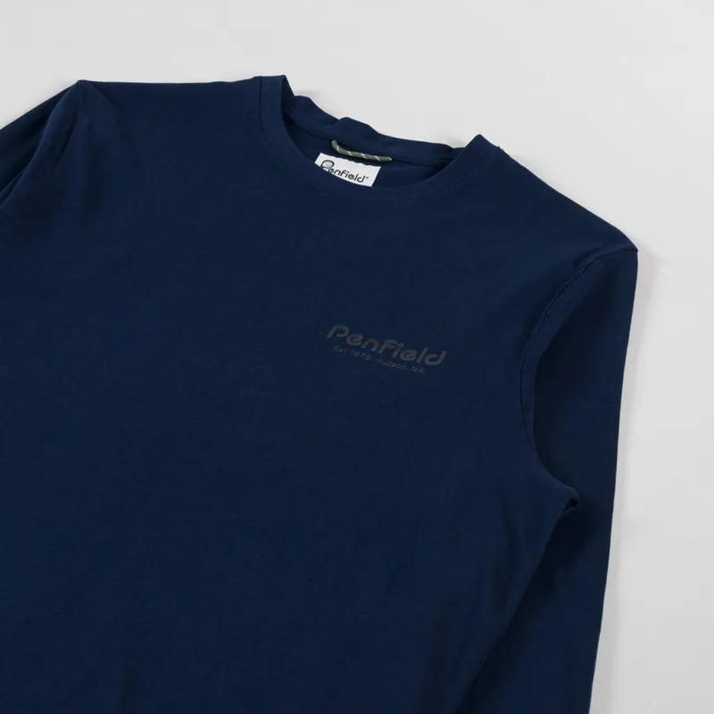 Penfield Arc Mountain Long Sleeve T Shirt Navy Blazer-3