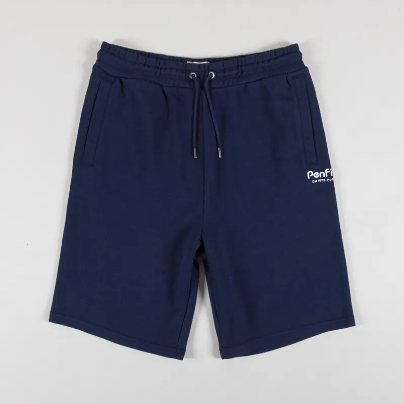 Penfield Hudson Script Sweat Shorts Navy Blazer
