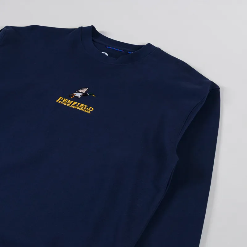 Penfield Embroidered Mallard Sweatshirt Navy Blue-2
