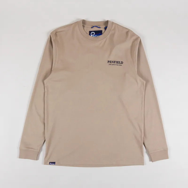 Penfield Black Bear Back Graphic Long Sleeve T Shirt Chinchilla-1