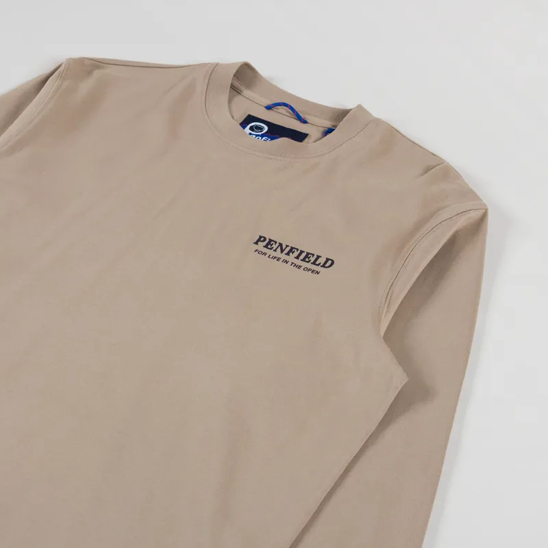 Penfield Black Bear Back Graphic Long Sleeve T Shirt Chinchilla-3