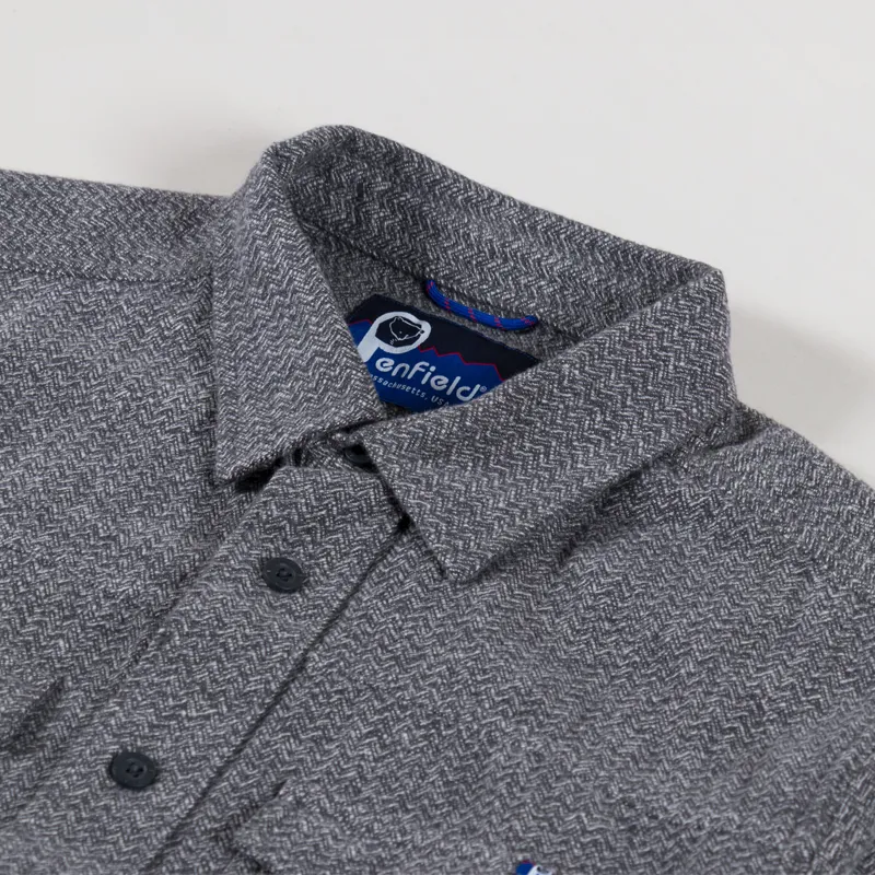 Penfield Brushed Textured Overshirt Mid Grey Heather-4