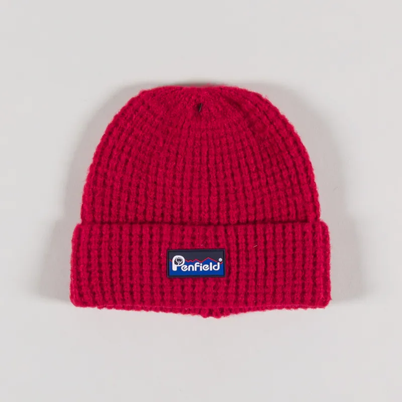 Penfield Waffle Beanie Equestrian Red
