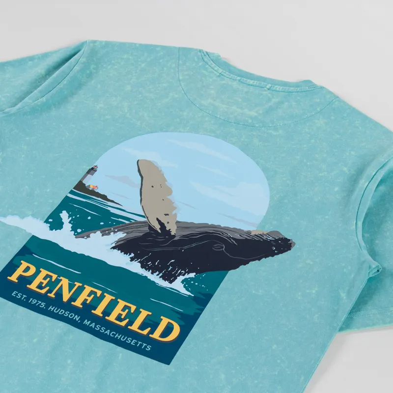 Penfield Whale Scene T Shirt Dusty Turquoise-2