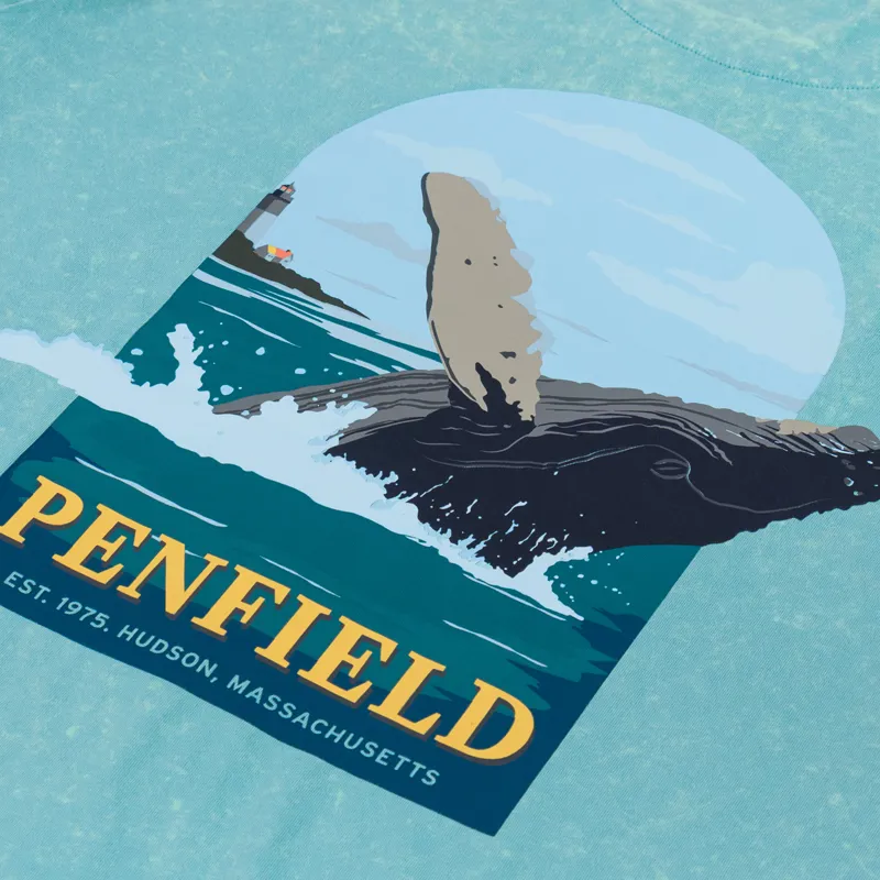 Penfield Whale Scene T Shirt Dusty Turquoise-4
