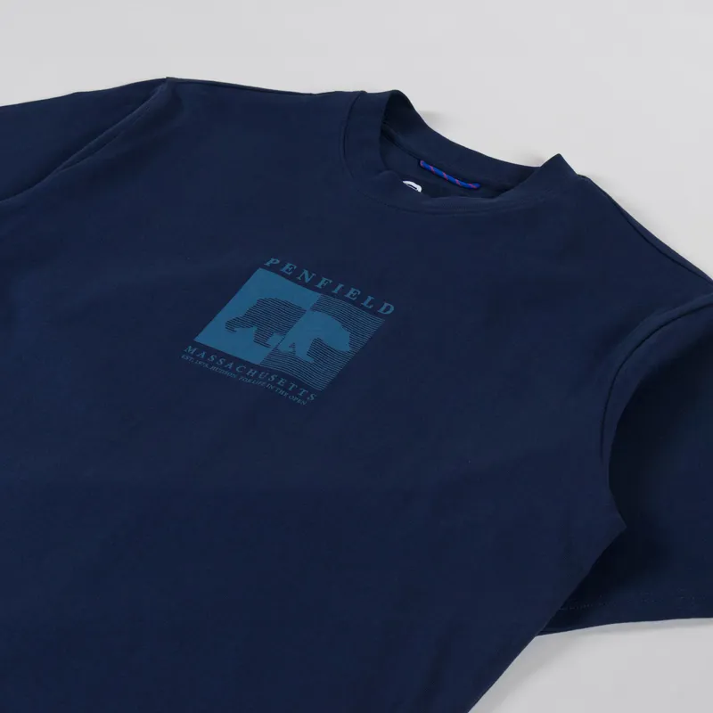 Penfield Contrast Stripe Bear T Shirt Nazy Blazer-3