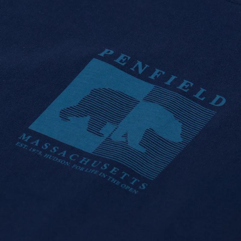 Penfield Contrast Stripe Bear T Shirt Nazy Blazer-5