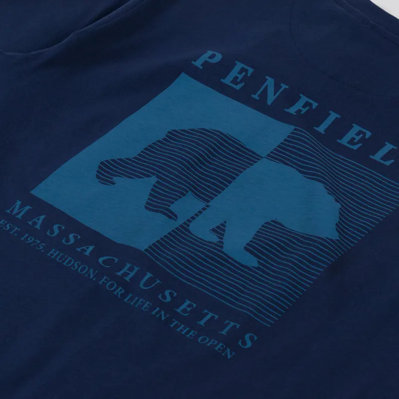 Penfield Contrast Stripe Bear T Shirt Nazy Blazer-4