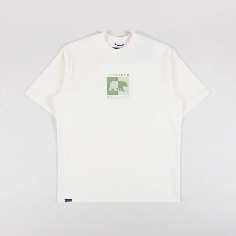Penfield Contrast Stripe Bear T Shirt Vanilla Ice-1