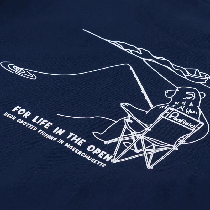 Penfield Fishing Bear T Shirt Navy Blazer-4
