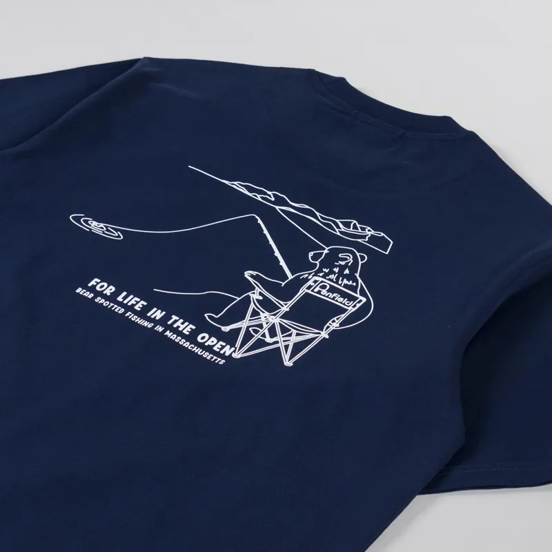 Penfield Fishing Bear T Shirt Navy Blazer-2