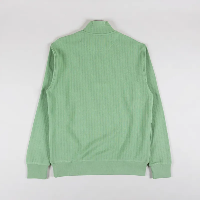 Penfield Textured Stripe Half Zip Funnel Sweatshirt Mistletoe-1