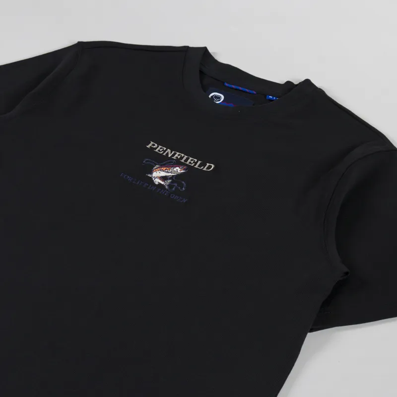 Penfield Embroidered Trout T Shirt Black-1