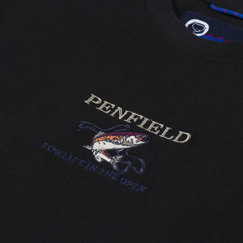 Penfield Embroidered Trout T Shirt Black-2