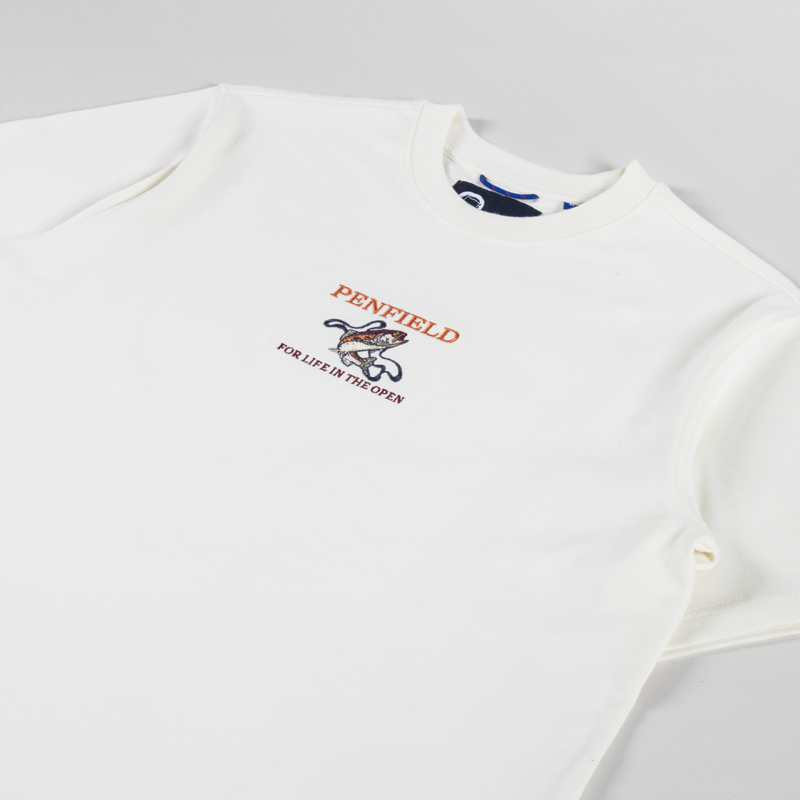 Penfield Embroidered Trout T Shirt Vanilla Ice-1