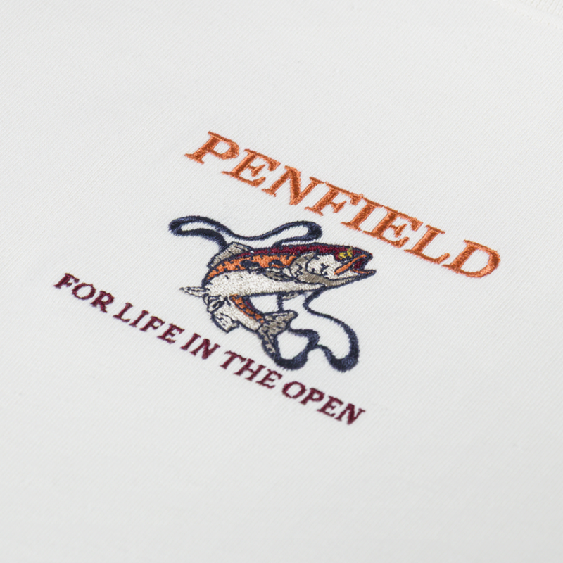 Penfield Embroidered Trout T Shirt Vanilla Ice-2