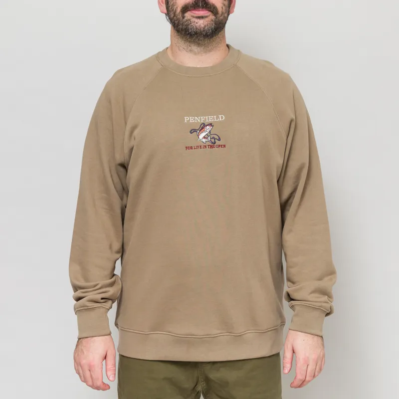 Penfield Embroidered Trout Crew Lead Grey