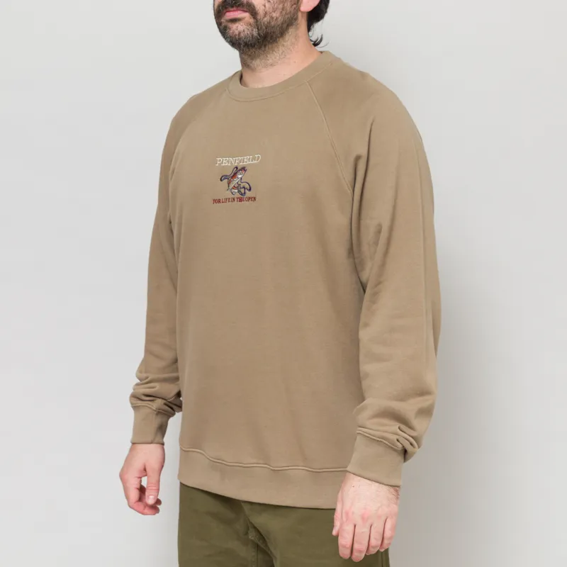 Penfield Embroidered Trout Crew Lead Grey-1
