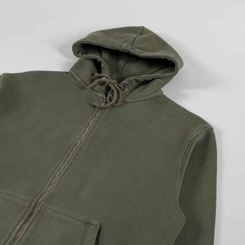 Power Goods Loopback Zip Hoodie Olive-2