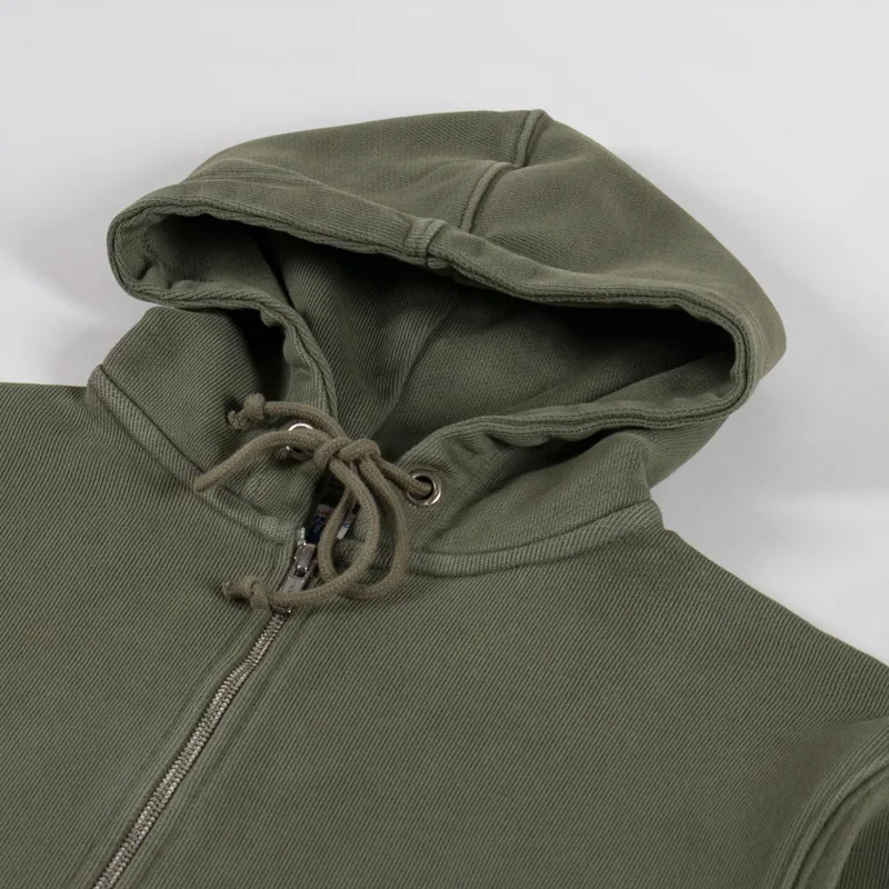 Power Goods Loopback Zip Hoodie Olive-4