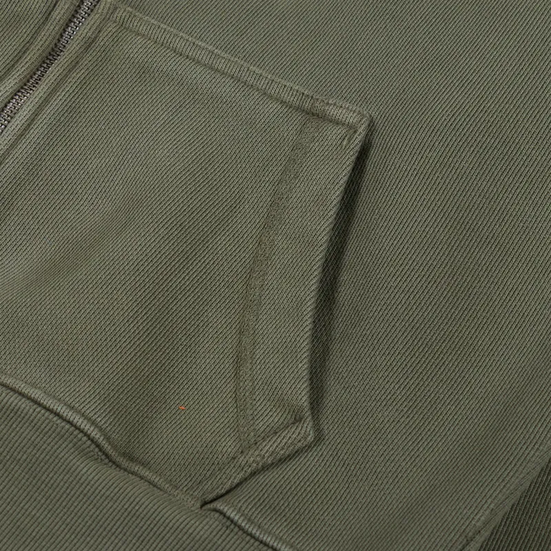 Power Goods Loopback Zip Hoodie Olive-5