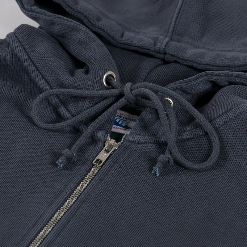 Power Goods Loopback Zip Hoodie Washed Black-4