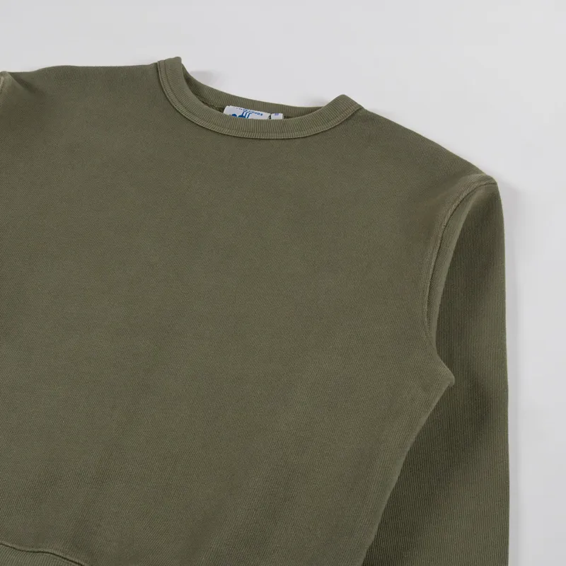 Power Goods Loopback Crewneck Olive-2